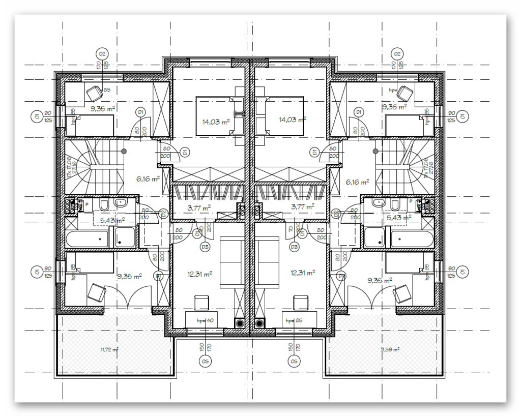 domy w zabudowie bliźniaczej plan mierzyńska szczecina